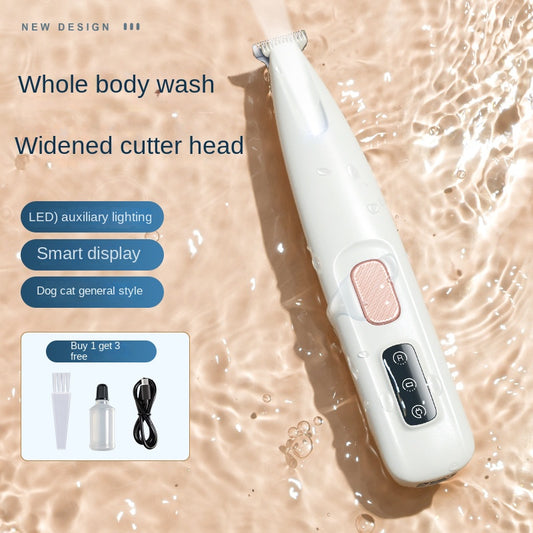 Waterproof Foot Shaving Knife with LED Light, Cat Foot Shaving Special Electric Pusher, Pet Dog Foot Trimmer