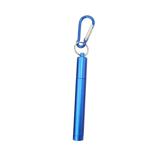 1 Set Reusable Telescopic Straw Set Portable Stainless Steel Easy To Clean Straw With Carry Case