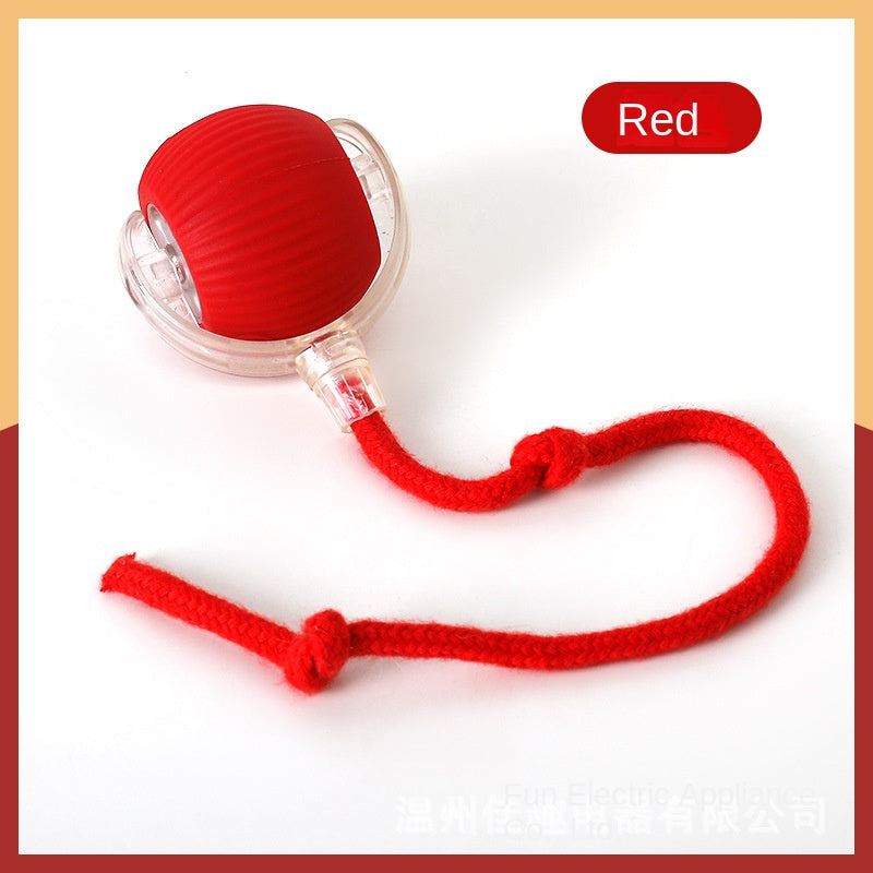 Cat Toy Gravity Intelligent Red Rope Rolling Ball Electric Teasing Cat Ball Grind Teeth and Bite Resistant Self Enjoyment