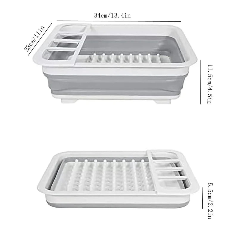 Foldable Dish Rack Kitchen Storage Water Leakage Plastic Tableware Bowl Dinnerware Drain Bowl Tray Home Drying Rack Washable