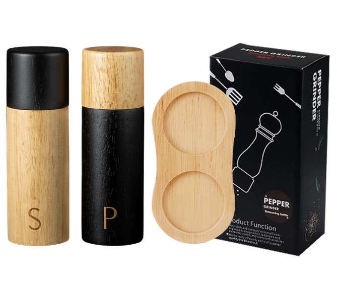 Oak Pepper Grinder Salt and Pepper Grinder Wooden Salt Mill Pepper Grinder with Adjustable Ceramic Rotor