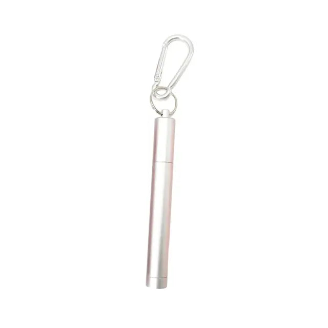 1 Set Reusable Telescopic Straw Set Portable Stainless Steel Easy To Clean Straw With Carry Case