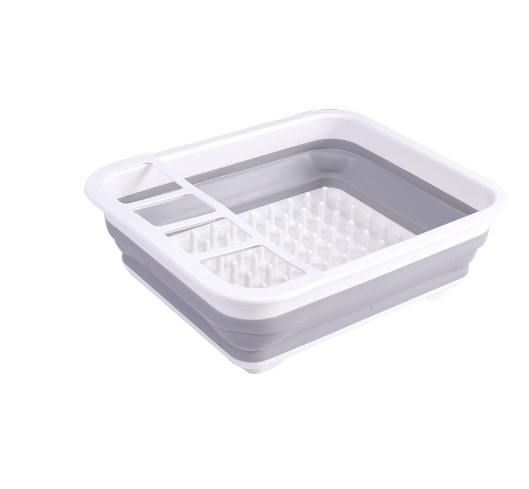 Foldable Dish Rack Kitchen Storage Water Leakage Plastic Tableware Bowl Dinnerware Drain Bowl Tray Home Drying Rack Washable